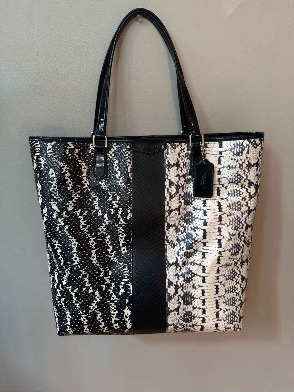 Coach Exotic Snake-Print Tote Bag